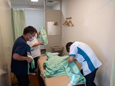 朝の臨床実習が始まりました。